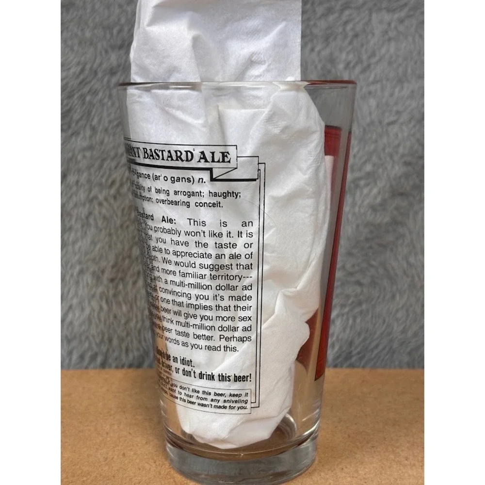 Stone Brewing Arrogant Bastard Ale Pint Glass Red Gargoyle 16oz Beer Barware